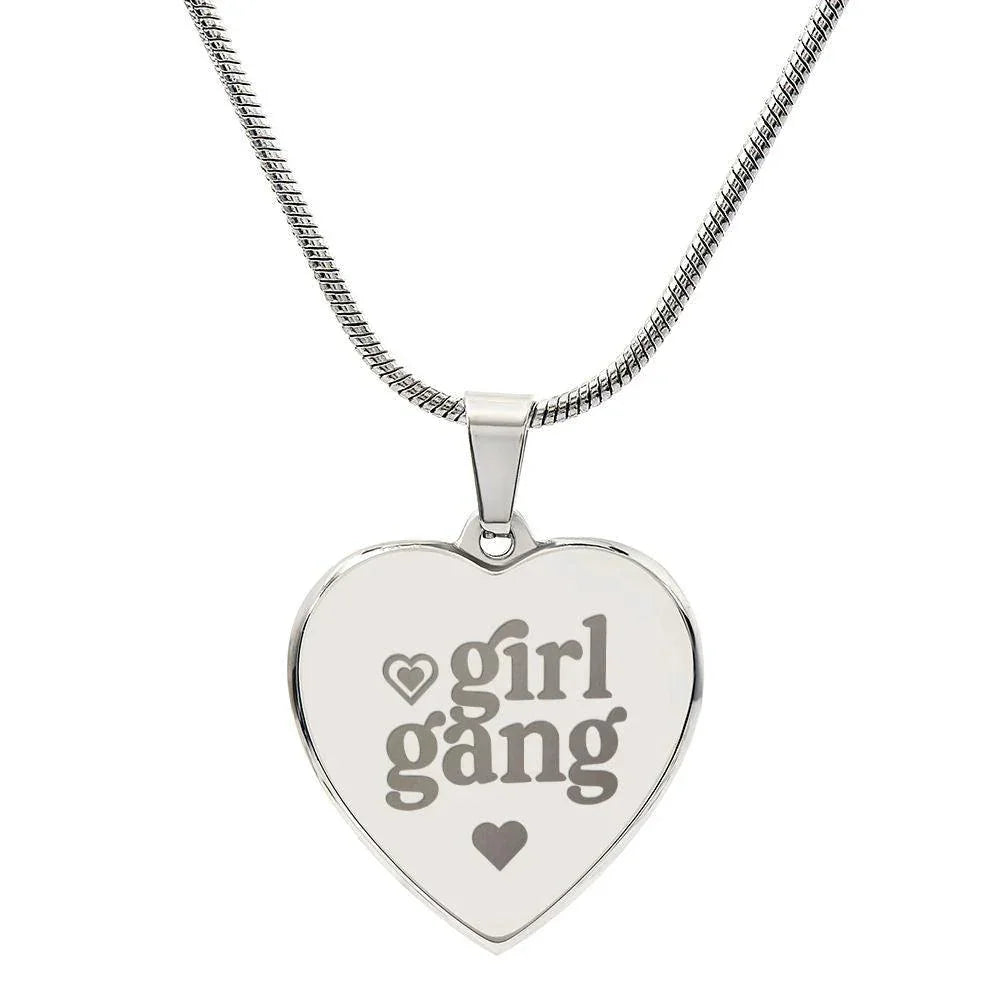 Girl Gang Personalized Engraved Heart Necklace