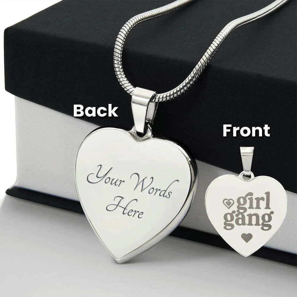 Girl Gang Personalized Engraved Heart Necklace