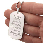 Gift For Dad Engraved Dog Tag Necklace