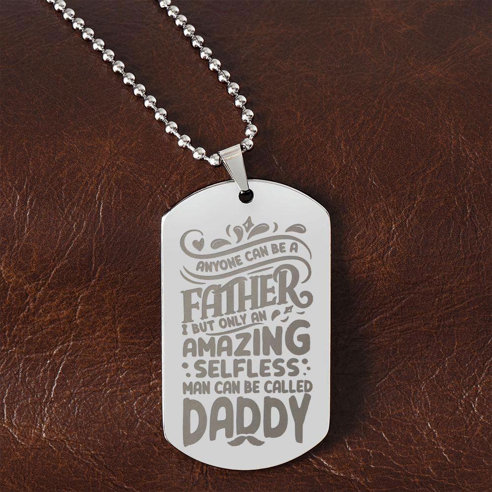Gift for Dad - Personalized Engraved Dog Tag Necklace