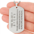 To My Firefighter Dad Engraved Dog Tag Necklace