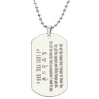 To My Firefighter Dad Engraved Dog Tag Necklace