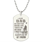 Gift for Dad - You Will Always be my #1 Man Engraved Dog Tag Necklace