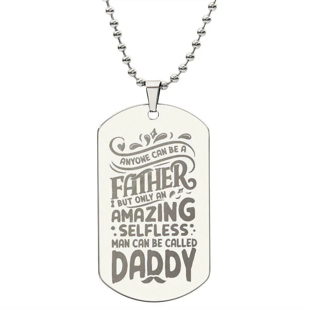 Gift for Dad - Personalized Engraved Dog Tag Necklace