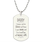 Gift For Dad Engraved Dog Tag Necklace