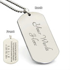To My Firefighter Dad Engraved Dog Tag Necklace