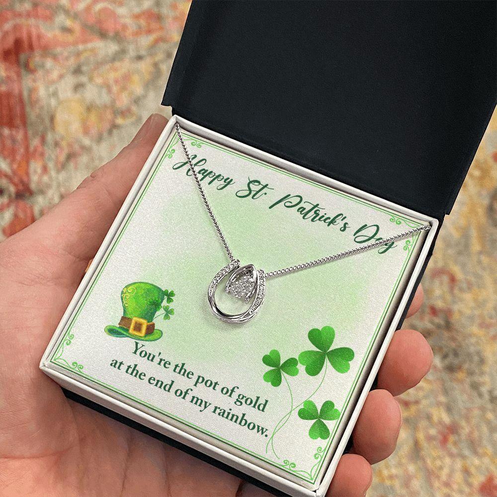 St. Patrick's Day You're the Pot of Gold Lucky in Love Pendant Necklace