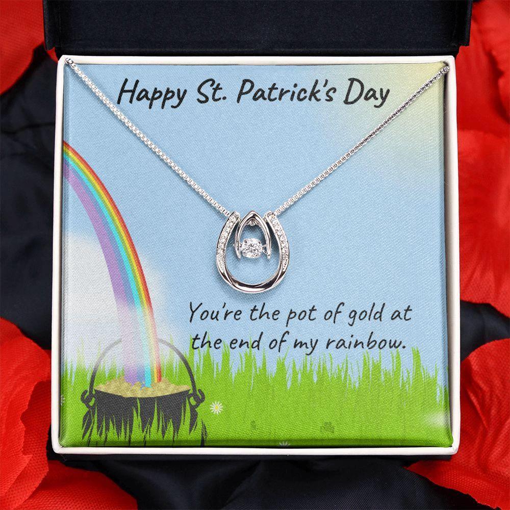Happy St. Patrick's Day Gift - Pot of Gold - Lucky in Love Necklace