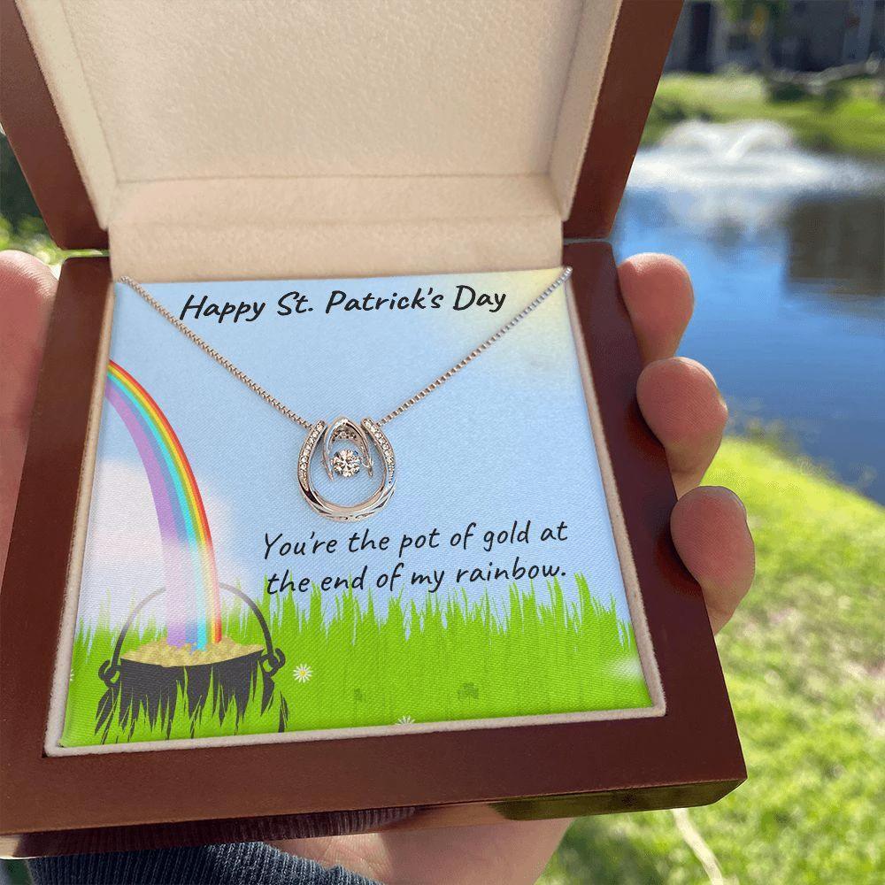 Happy St. Patrick's Day Gift - Pot of Gold - Lucky in Love Necklace