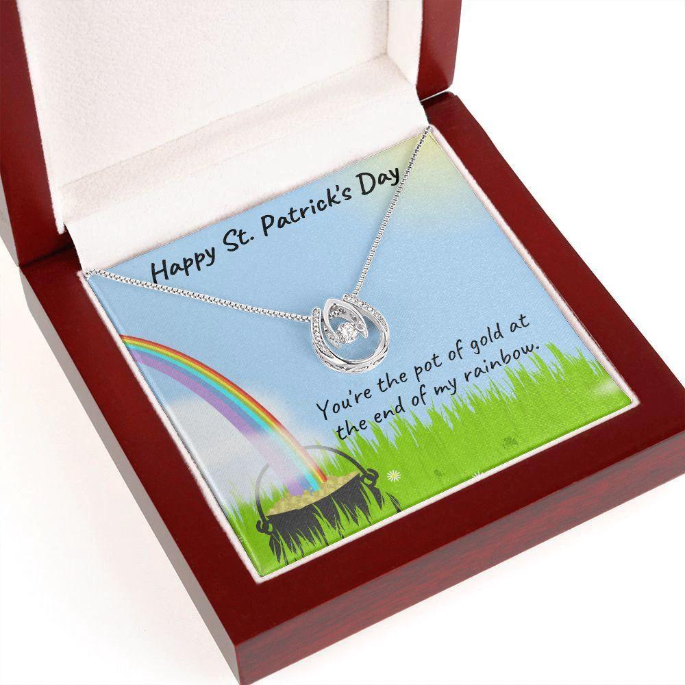Happy St. Patrick's Day Gift - Pot of Gold - Lucky in Love Necklace