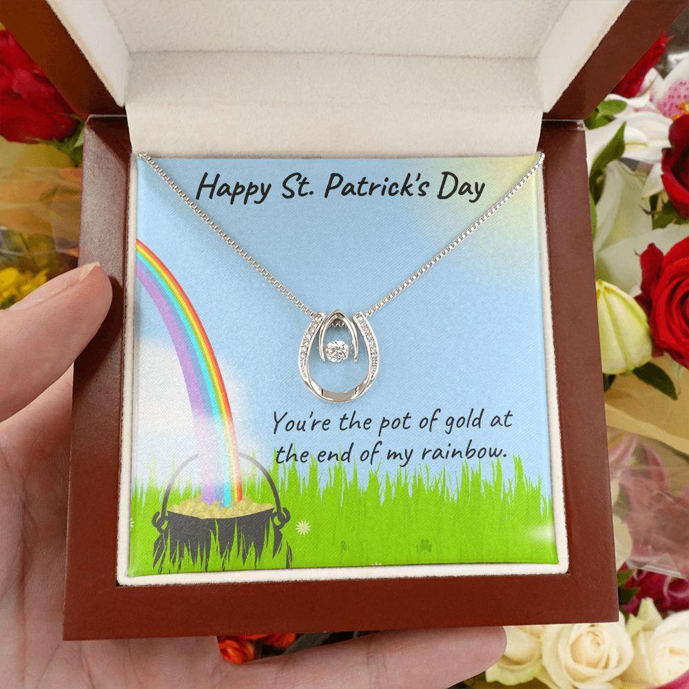 Happy St. Patrick's Day Gift - Pot of Gold - Lucky in Love Necklace