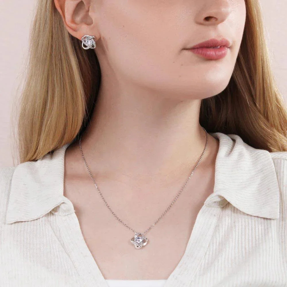 Mom Gift from Son CZ Necklace and Earring Set