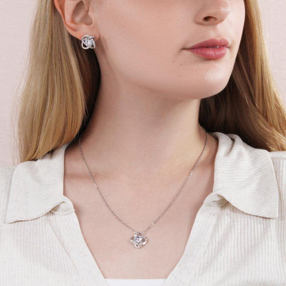 Gift for Mom from Daughter CZ Pendant Necklace and Earring Set - Mallard Moon Gift Shop