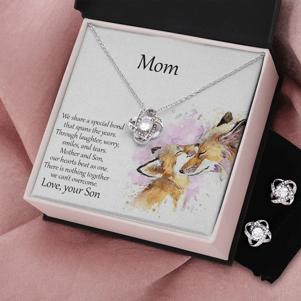 Mom Gift from Son CZ Necklace and Earring Set