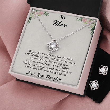 Gift for Mom from Daughter CZ Pendant Necklace and Earring Set - Mallard Moon Gift Shop