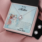 Gift for Mom from Son CZ Pendant Necklace Earring Set