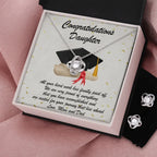 Graduation Gift for Daughter Love Mom and Dad Pendant Necklace and Earring Jewelry Set