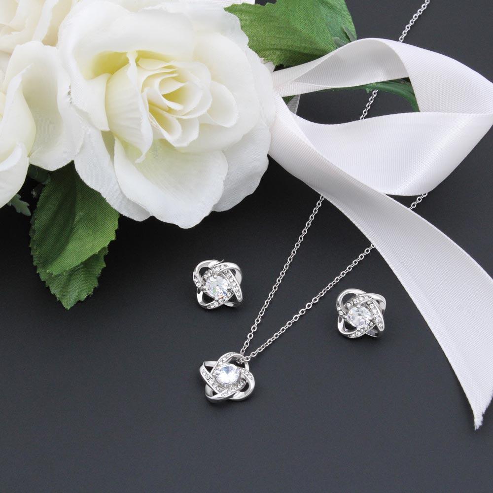 Graduation Gift for Daughter Love Mom and Dad Pendant Necklace and Earring Jewelry Set - Mallard Moon Gift Shop