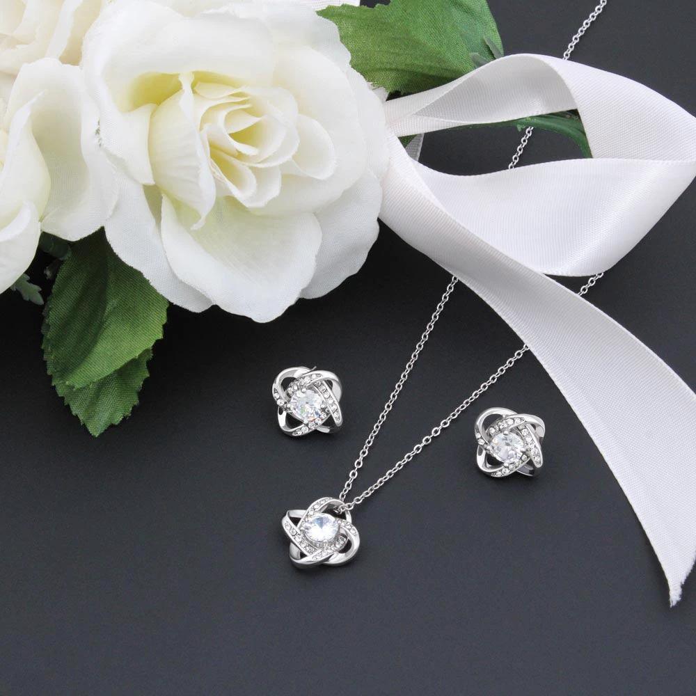 Graduation Gift for Daughter Love Mom and Dad Pendant Necklace and Earring Jewelry Set