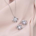 Niece Graduation Love Knot Pendant and Earring Set Congratulations from Aunt and Uncle