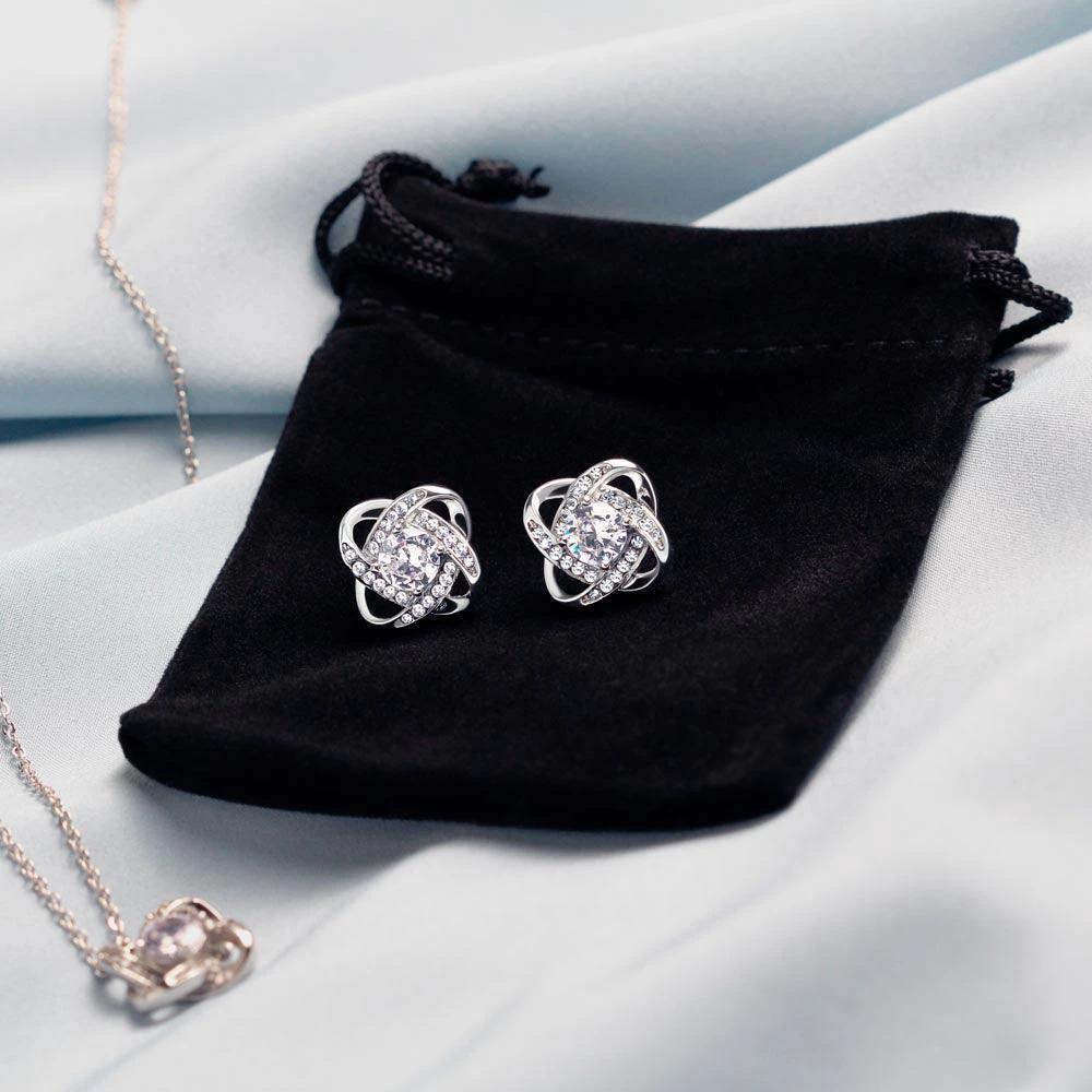 To Mum Love Daughter CZ Pendant Necklace and Earring Set Gift Box