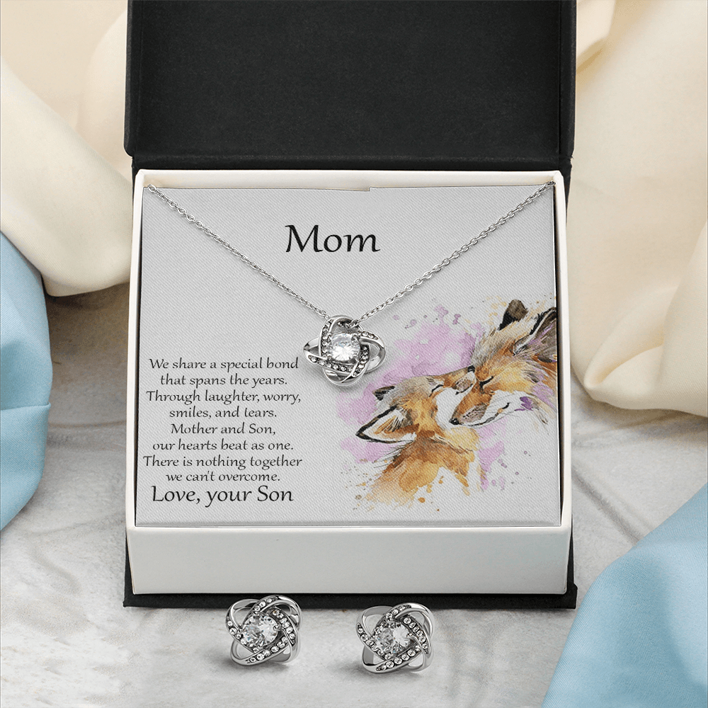 Mom Gift from Son CZ Necklace and Earring Set - Mallard Moon Gift Shop