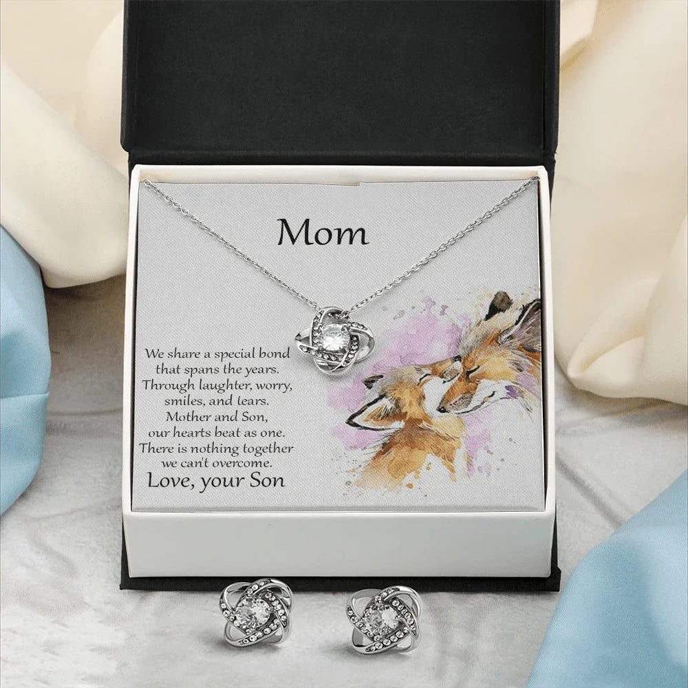 Mom Gift from Son CZ Necklace and Earring Set