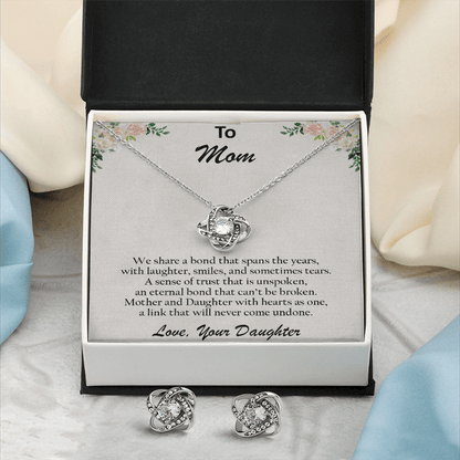 Gift for Mom from Daughter CZ Pendant Necklace and Earring Set - Mallard Moon Gift Shop