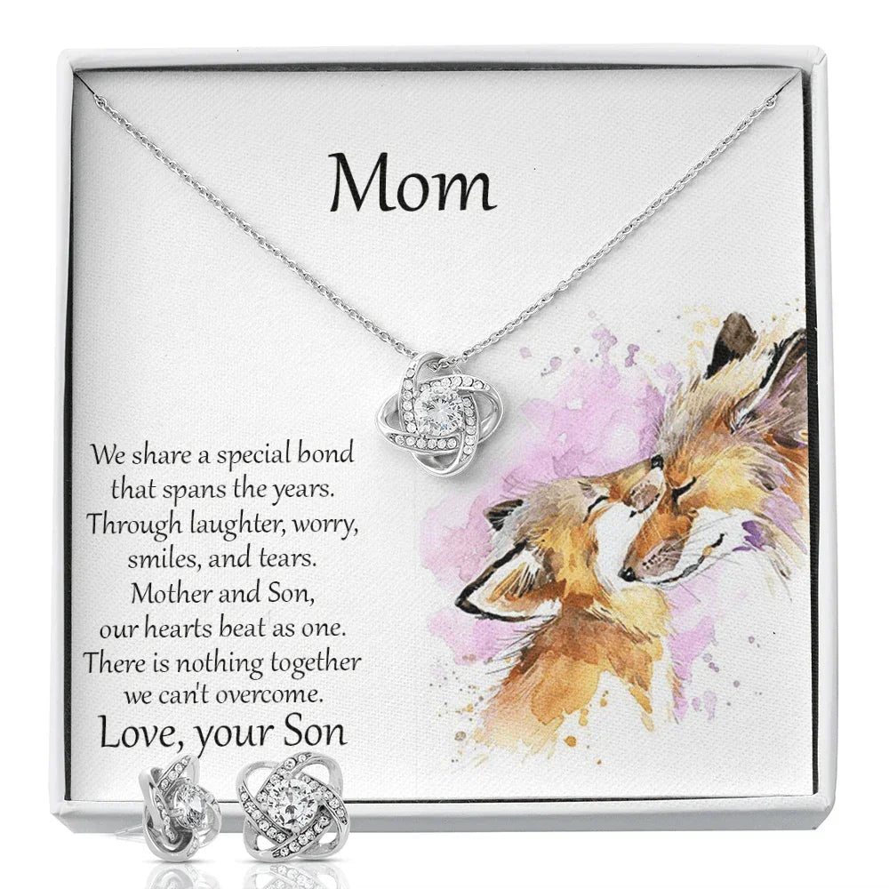 Mom Gift from Son CZ Necklace and Earring Set