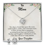 Gift for Mom from Daughter CZ Pendant Necklace and Earring Set