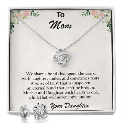 Gift for Mom from Daughter CZ Pendant Necklace and Earring Set - Mallard Moon Gift Shop