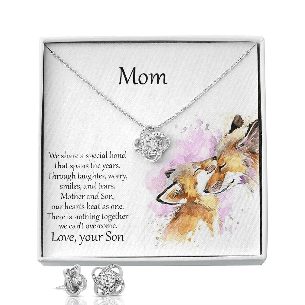 Mom Gift from Son CZ Necklace and Earring Set