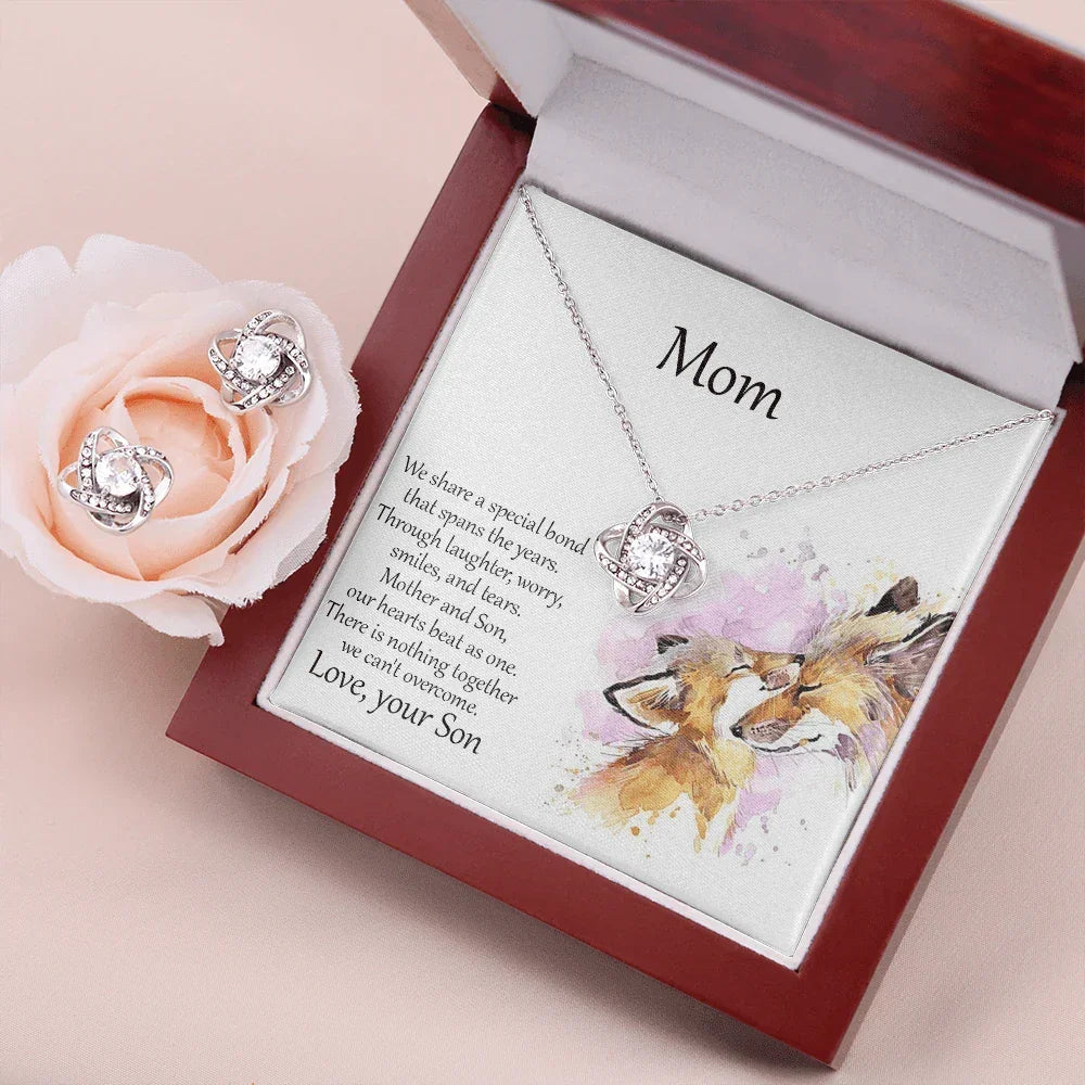Mom Gift from Son CZ Necklace and Earring Set