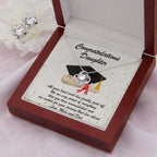 Graduation Gift for Daughter Love Mom and Dad Pendant Necklace and Earring Jewelry Set