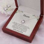 Gift for Mum from Son CZ Pendant Necklace Earring Set with Gift Box