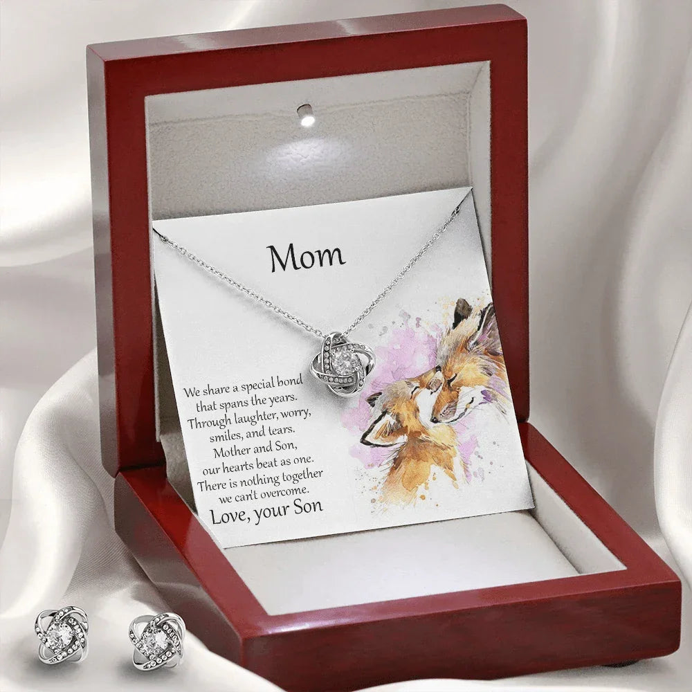 Mom Gift from Son CZ Necklace and Earring Set