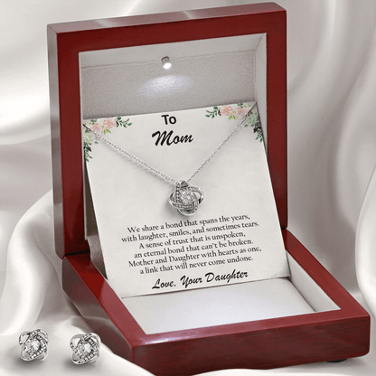 Gift for Mom from Daughter CZ Pendant Necklace and Earring Set - Mallard Moon Gift Shop