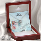 Gift for Mom from Son CZ Pendant Necklace Earring Set