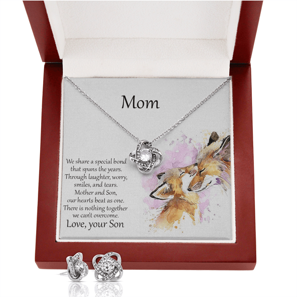 Mom Gift from Son CZ Necklace and Earring Set - Mallard Moon Gift Shop