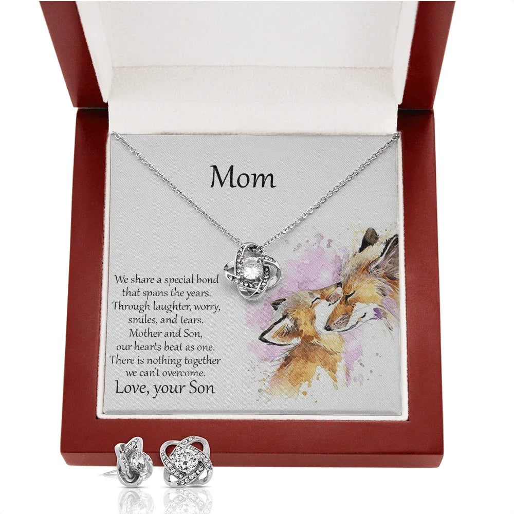 Mom Gift from Son CZ Necklace and Earring Set