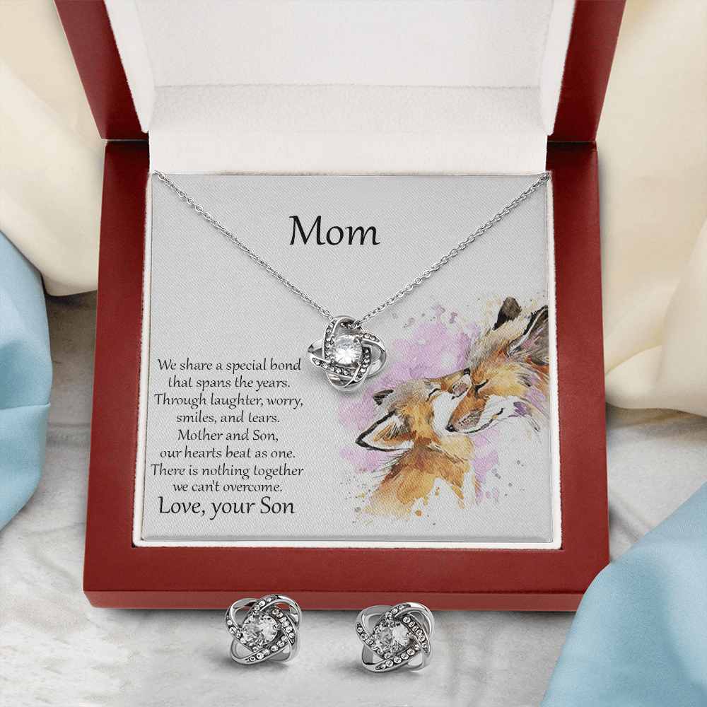 Mom Gift from Son CZ Necklace and Earring Set - Mallard Moon Gift Shop