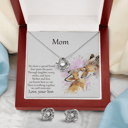 Mom Gift from Son CZ Necklace and Earring Set - Mallard Moon Gift Shop