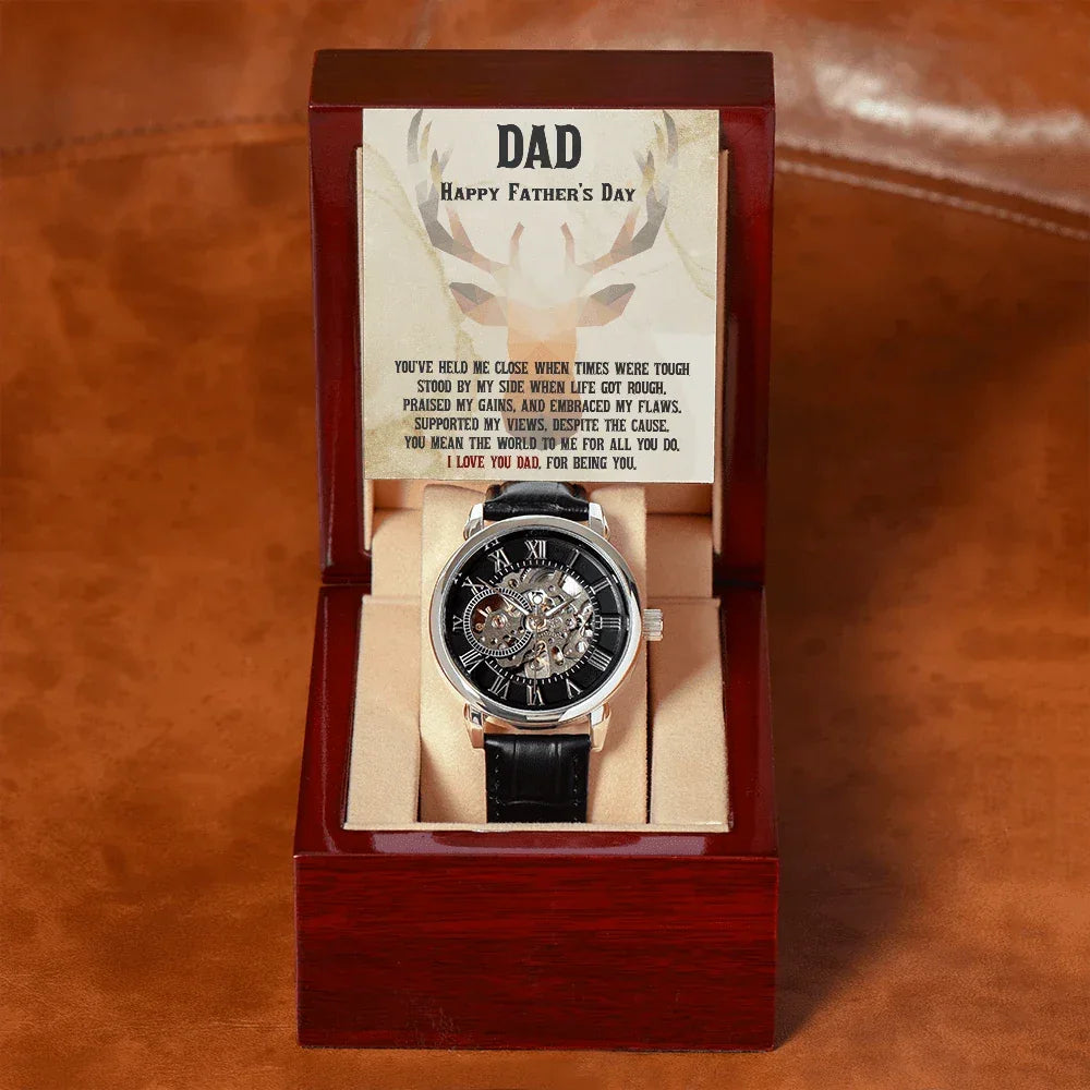 Father's Day Deer Hunter Dad Openwork Watch