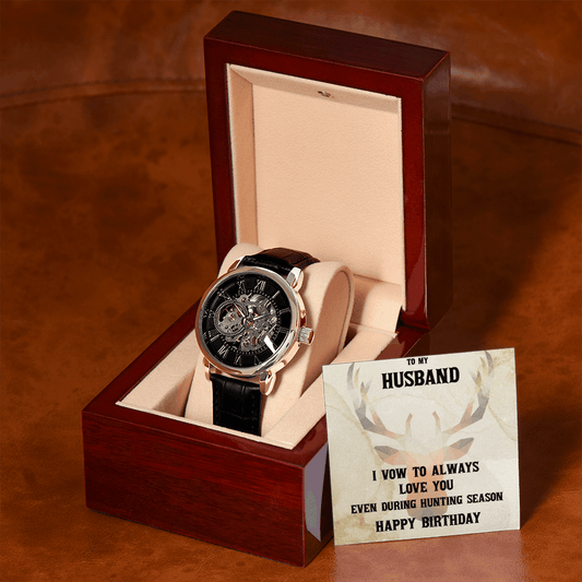 Birthday Gift for Hunter Husband Openwork Watch - Mallard Moon Gift Shop