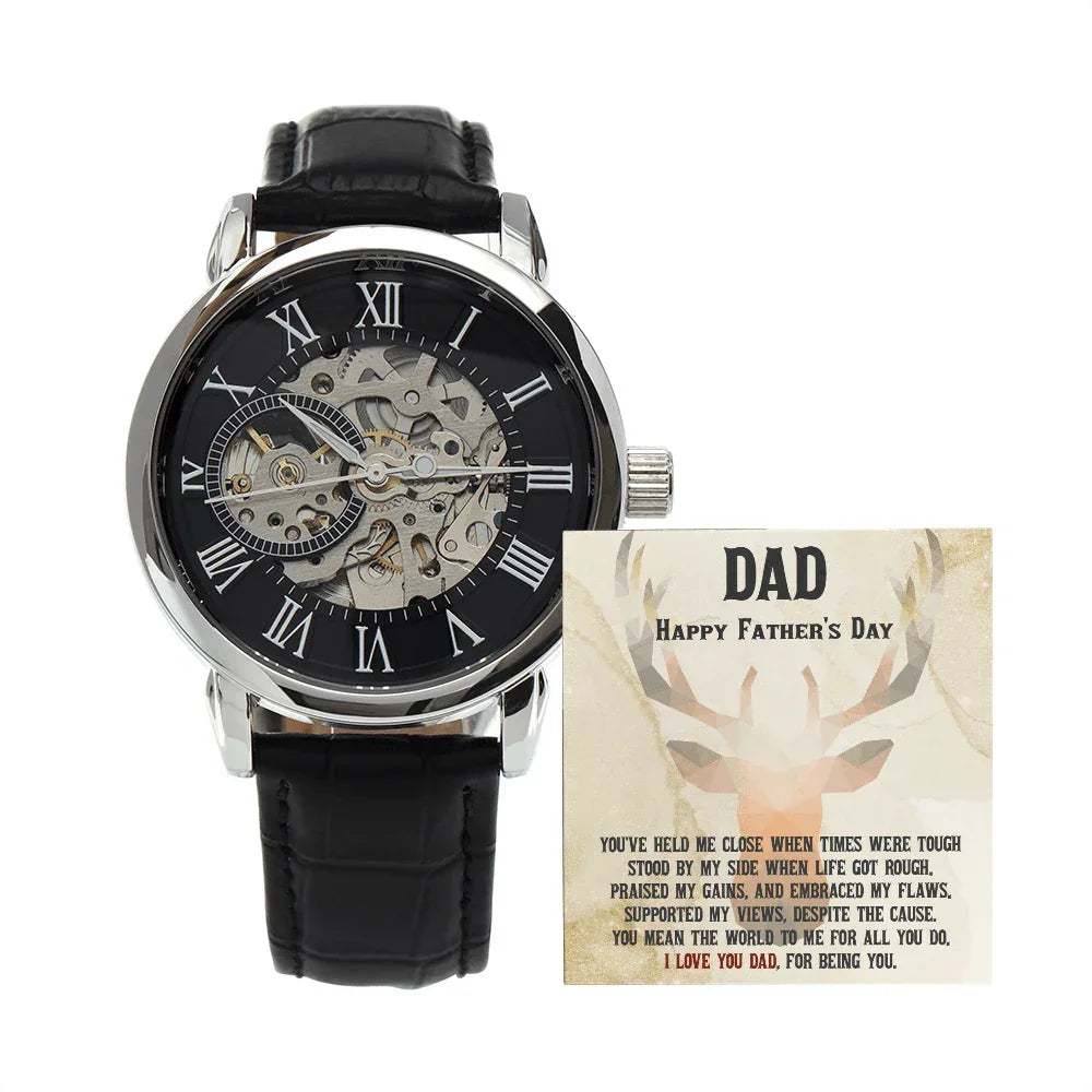 Father's Day Deer Hunter Dad Openwork Watch