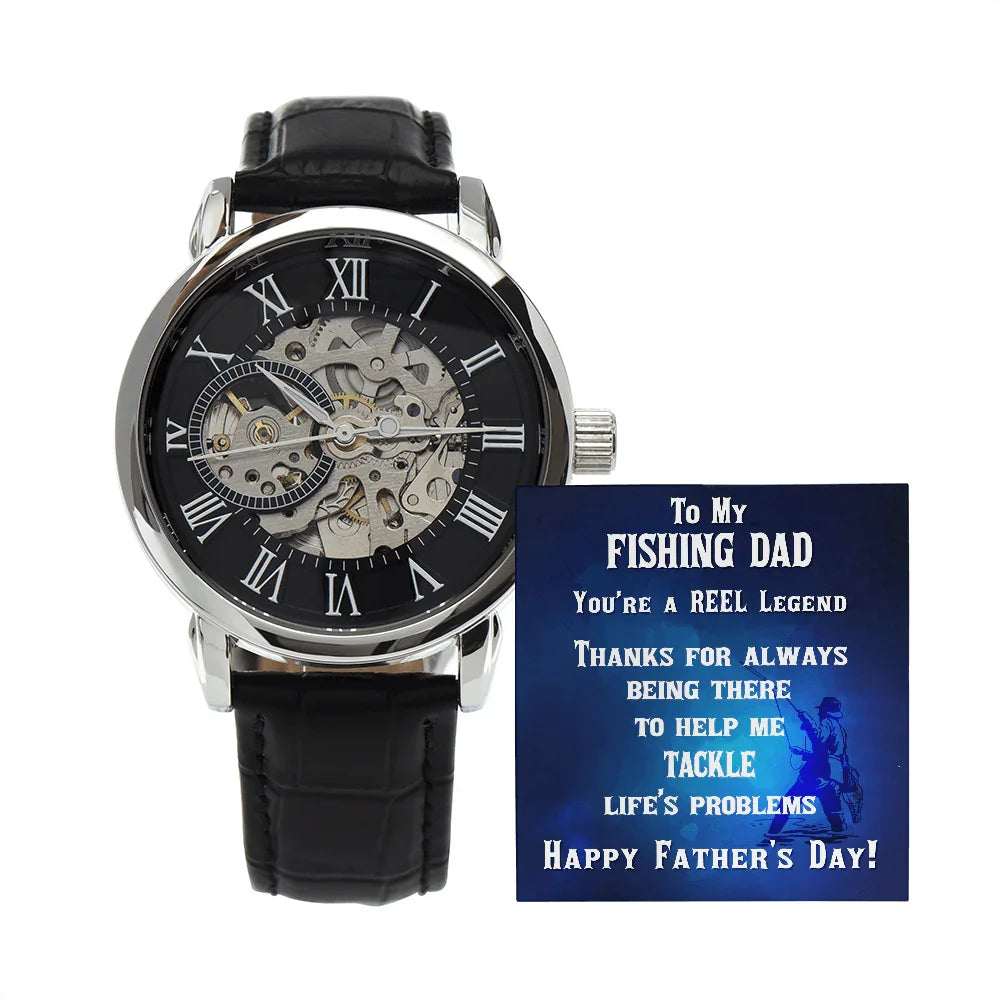 Fishing Dad Personalized Gift for a Fisherman Openwork Watch