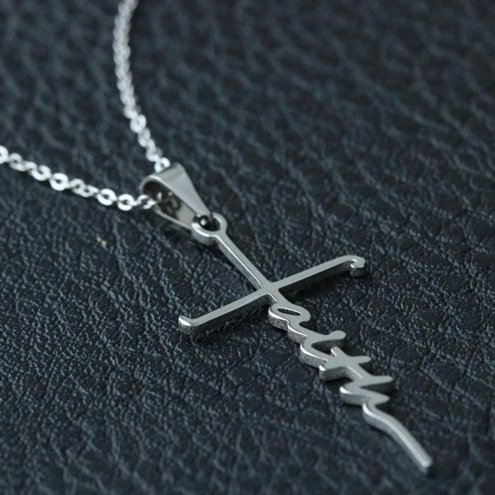 Grandmother Faith Cross Pendant Necklace