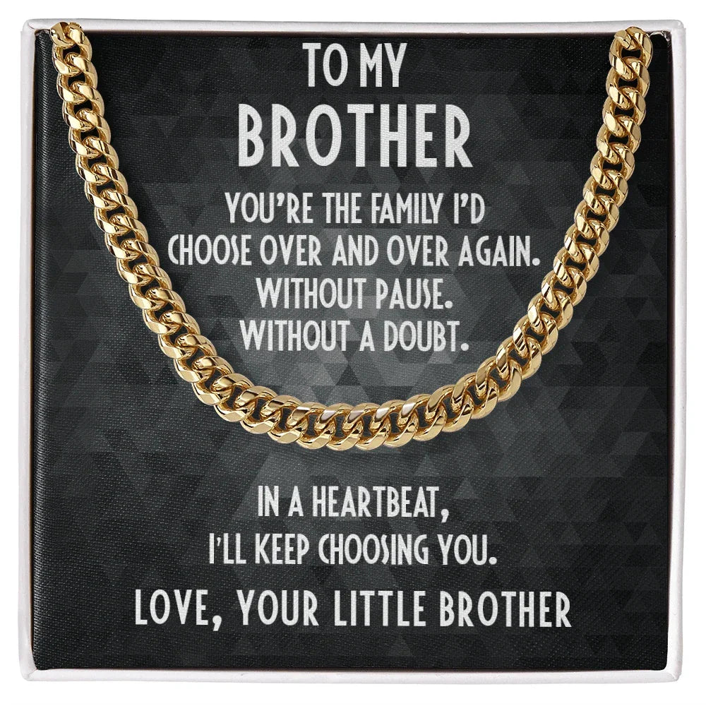 Gift for Brother Adjustable Cuban Link Chain Necklace