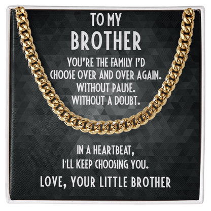 Gift for Brother Adjustable Cuban Link Chain Necklace - Mallard Moon Gift Shop