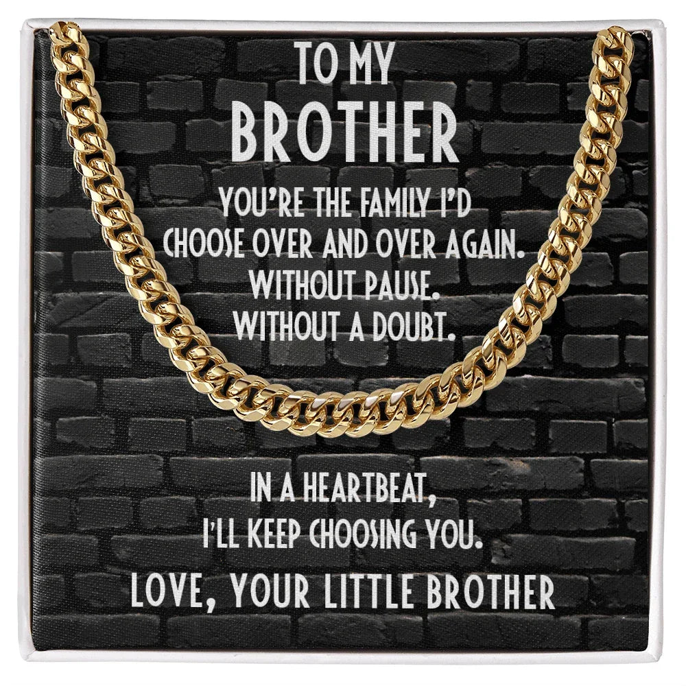 Brother Gift from Little Brother Cuban Link Chain Necklace